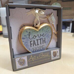 Art A Gram Love Faith Hope Heart Hanging‎ Tabletop Display Gift 4.5 Inch Home
